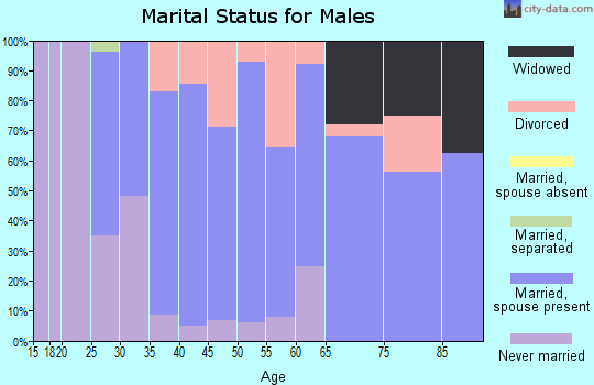 Zip code 43469 marital status for males