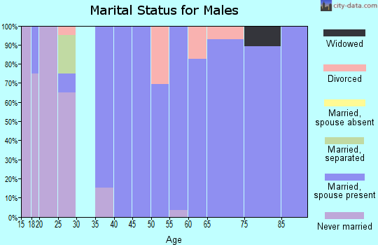 Zip code 43524 marital status for males