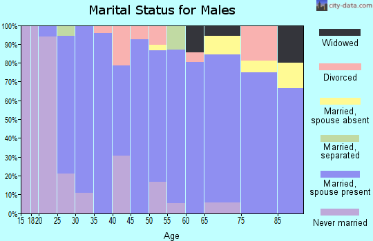 Zip code 43527 marital status for males