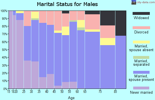 Zip code 43543 marital status for males