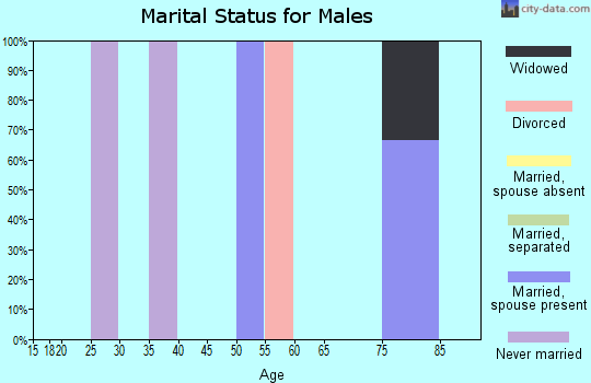 Zip code 43555 marital status for males