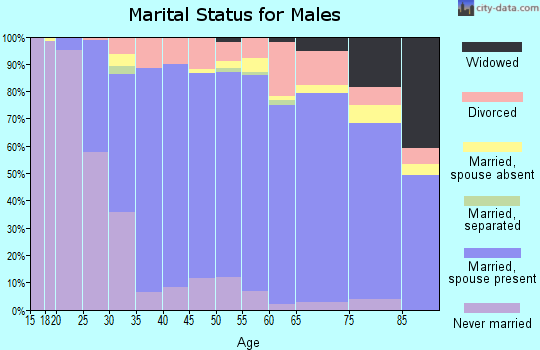 Zip code 43560 marital status for males