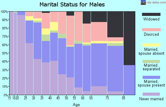 Zip code 43605 marital status for males