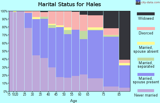Zip code 43606 marital status for males