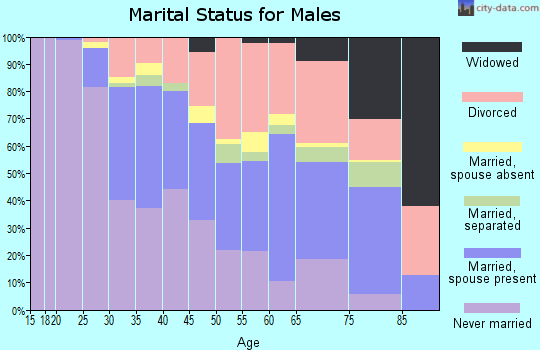 Zip code 43609 marital status for males