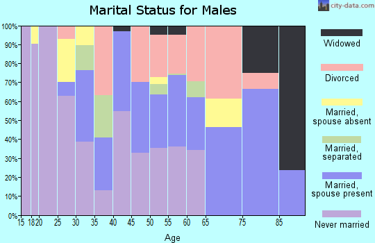 Zip code 43610 marital status for males