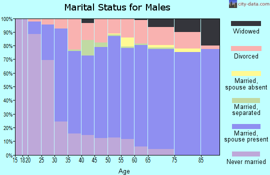 Zip code 43616 marital status for males