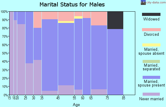 Zip code 43618 marital status for males