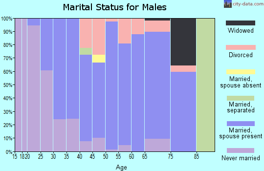 Zip code 43716 marital status for males