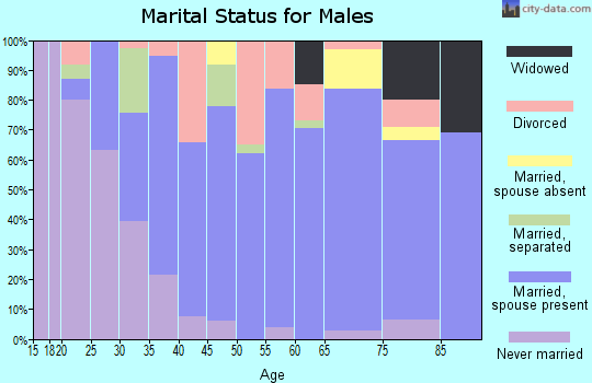 Zip code 43723 marital status for males