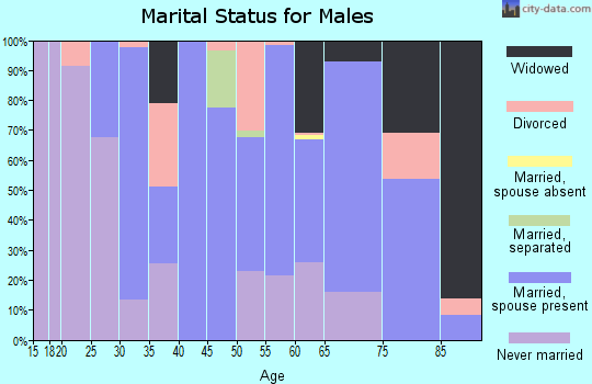 Zip code 43748 marital status for males