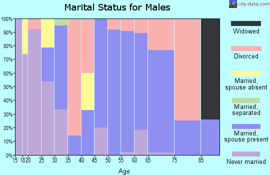 Zip code 43772 marital status for males