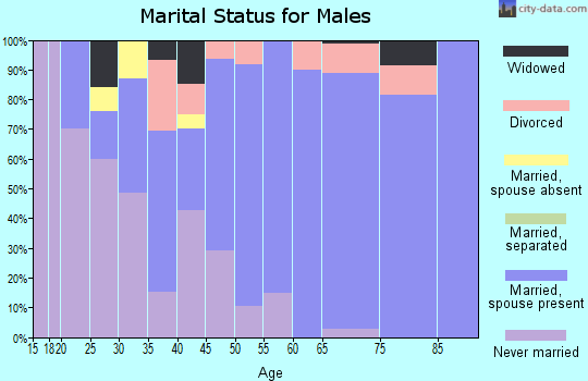 Zip code 43780 marital status for males