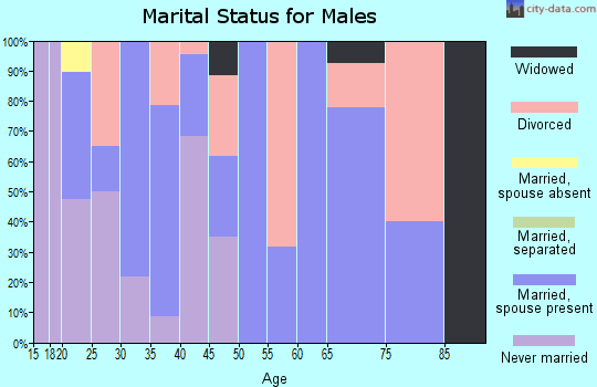 Zip code 43782 marital status for males
