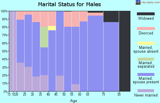 Zip code 43787 marital status for males