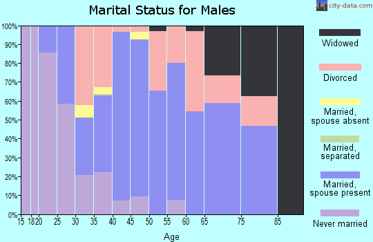Zip code 43822 marital status for males