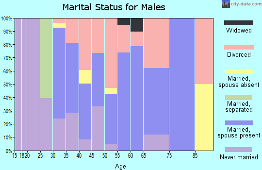 Zip code 43944 marital status for males