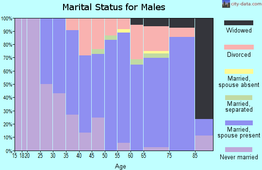Zip code 43947 marital status for males