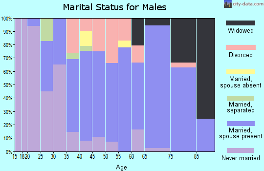 Zip code 43968 marital status for males