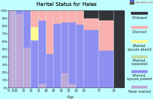 Zip code 43988 marital status for males