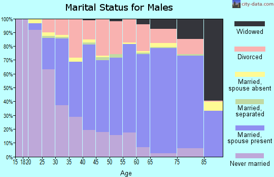 Zip code 44004 marital status for males