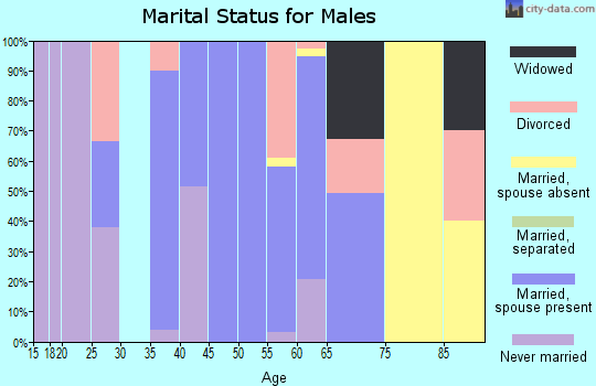 Zip code 44010 marital status for males
