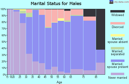 Zip code 44024 marital status for males