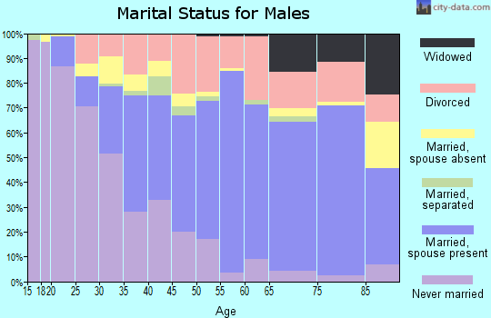 Zip code 44030 marital status for males
