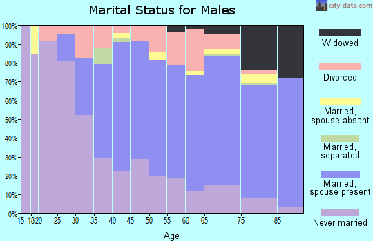Zip code 44053 marital status for males