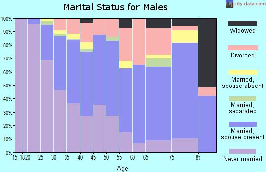 Zip code 44055 marital status for males