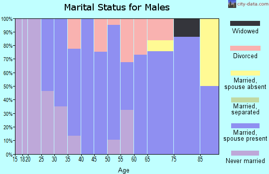 Zip code 44064 marital status for males