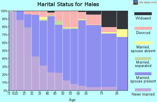 Zip code 44070 marital status for males