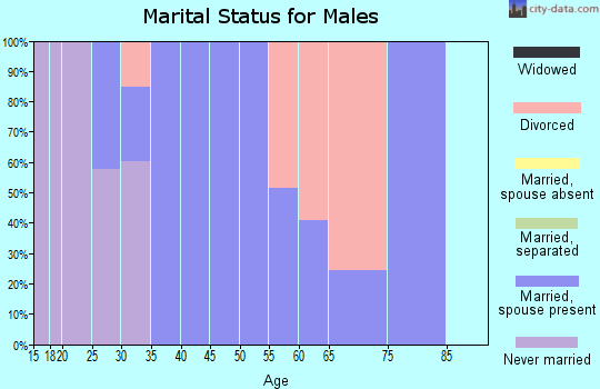 Zip code 44082 marital status for males