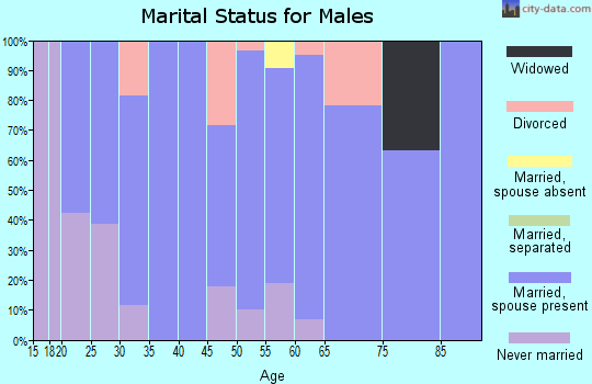 Zip code 44086 marital status for males