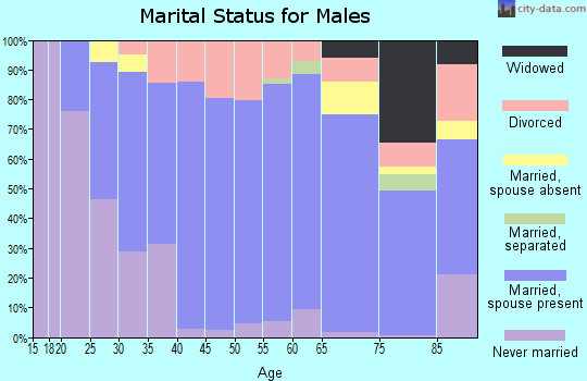 Zip code 44090 marital status for males