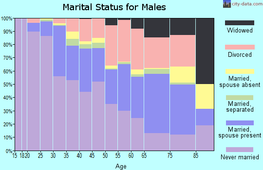 Zip code 44102 marital status for males
