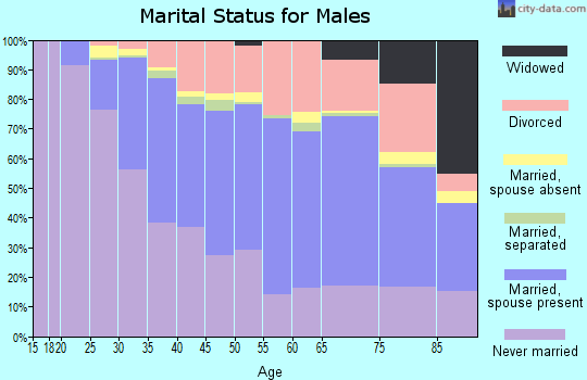 Zip code 44107 marital status for males