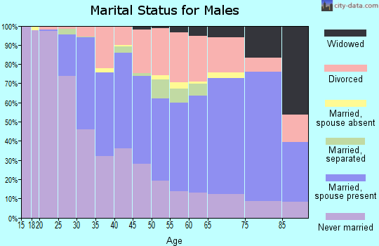 Zip code 44111 marital status for males