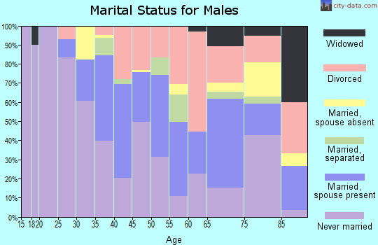 Zip code 44119 marital status for males