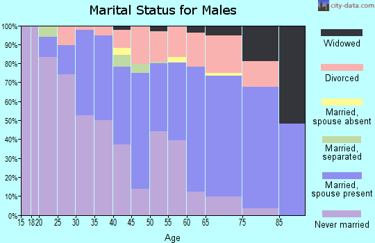 Zip code 44132 marital status for males