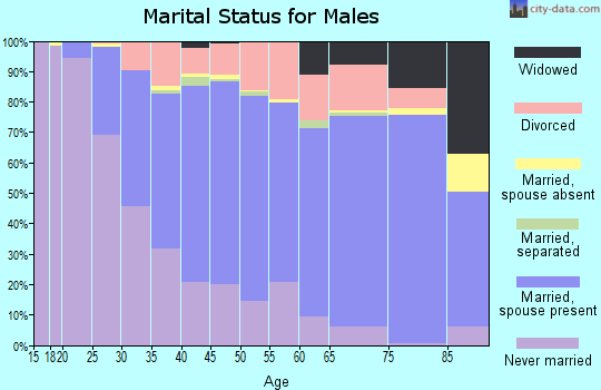 Zip code 44134 marital status for males