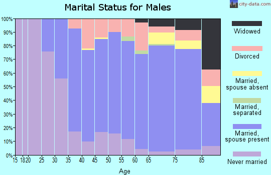 Zip code 44141 marital status for males