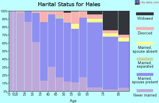 Zip code 44143 marital status for males