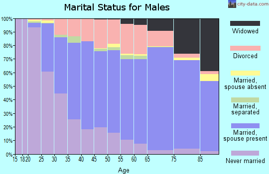 Zip code 44203 marital status for males