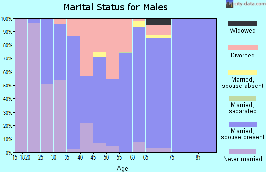 Zip code 44215 marital status for males