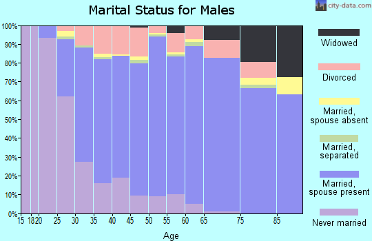 Zip code 44224 marital status for males