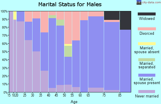 Zip code 44231 marital status for males