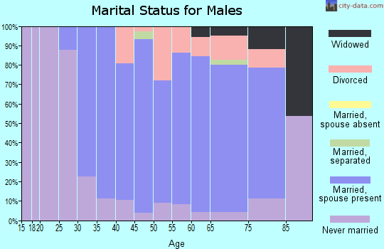 Zip code 44233 marital status for males