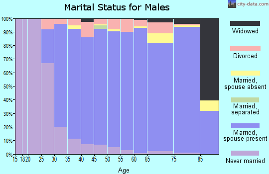 Zip code 44236 marital status for males