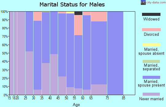 Zip code 44253 marital status for males